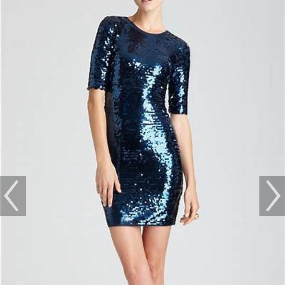 BCBGMAXAZRIA green sequin midi dress